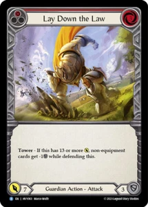 Lay Down the Law (Red) Rare Heavy Hitters Flesh and blood TCG NM - Picture 1 of 1