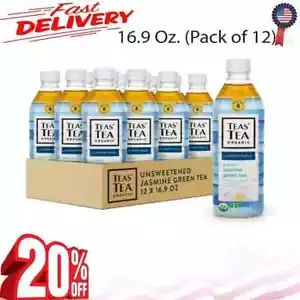Teas' Tea Unsweetened Jasmine Green Tea, 16.9 Oz. (Pack of 12), One Size (NEW) - Picture 1 of 5