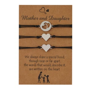 3 Pcs Heart Bracelet Hollow Love Pendant Woven Rope Miss Parent-child - Picture 1 of 12