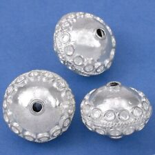 Fluted Bali Saucer Beads Silver Plated 17.5mm Approx 2