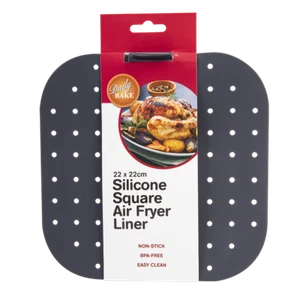 DAILY BAKE GREY SILICONE SQUARE AIR FRYER LINER 22cm x 22cm Airfryer Insert - Picture 1 of 4