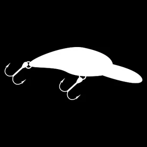 Crankbait Fishing Hook Lure Car Truck Window Laptop Wall Vinyl Decal Sticker. - Foto 1 di 2