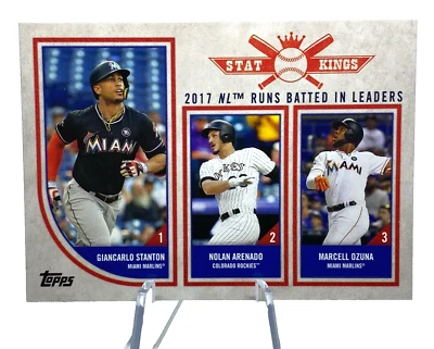 2018 Topps Big League Base #309 Nolan Arenado Marcell Ozuna Giancarlo Stanton - Image 1 of 2