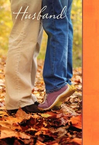 Romantic THANKSGIVING Greeting Card FOR HUSBAND, Fall Leaves Kiss by Hallmark +✉ - Picture 1 of 5