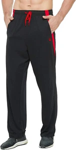 Men'S Athletic Pant with Pockets Open Bottom Sweatpants for Men Workout, Exercis - Picture 1 of 8