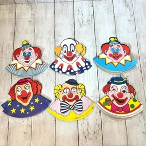 Vintage Clown Paper Birthday Party Hats 6 Types and 22 Total - Picture 1 of 10