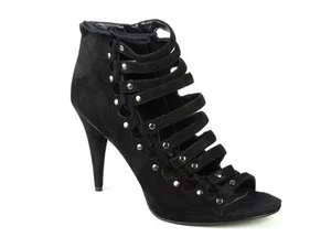 Nine West Women's Showitoff Caged Bootie Pumps Black Suede Size 8 (B, M) - Picture 1 of 5