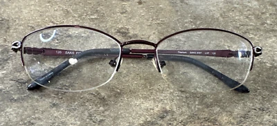 Saks Fifth Avenue 309T LHF Burgundy Half Rim Eyeglasses Frame 53-18-135-32mm G4 - Image 1 of 4