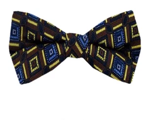 Boy's 100% Brown Silk Designer Pre-Tied Woven Bowtie- NWT - Picture 1 of 1