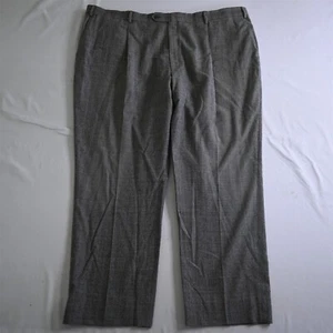 Hart Schaffner Marx 46x30 Houndstooth Flannel Wool Pleated Mens Dress Pants - Picture 1 of 9