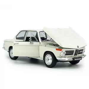 1/24 BMW 2002 Ti 1968 Modelo Coche Diecast Vehículo de Juguete 2 Puertas Capó Abierto Blanco - Imagen 1 de 15