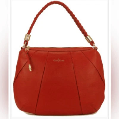 Cole Haan Womens Adele Hobo Shoulder Bag, Velvet Red Leather - Image 1 of 4