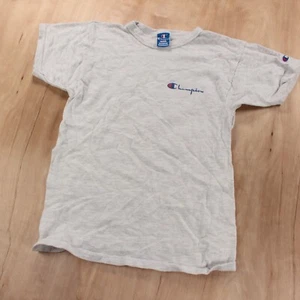 vtg usa made Champion t-shirt LARGE 14-16 youth spell out 90s logo blank gray - Picture 1 of 5