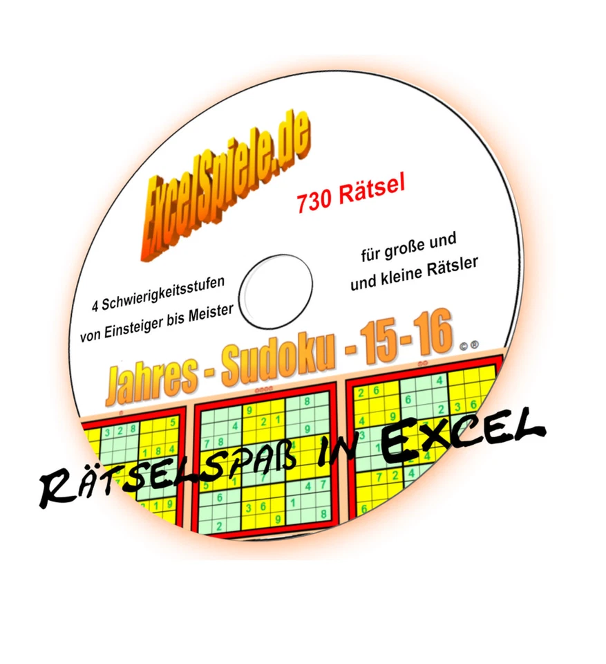 Jahres- Excel-SUDOKU 2015 und 2016 im Doppelpack, Excel-Tool zum Rätseln - Bild 1 von 4