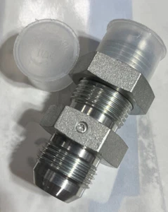 World wide 1-1/6""-12 macho JIC 37* llamarada a la misma, unión de mamparo con tuerca de bloqueo - Imagen 1 de 7