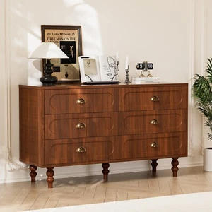 6 Drawer Dresser Bedroom Clothes Storage Organizer Chest of Drawers Wood Cabinet - Picture 1 of 8