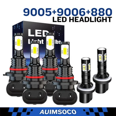 For Nissan Titan 2004-2015 Combo 6x 6000K LED Headlights Kit High Low Fog Bulbs - Image 1 of 4