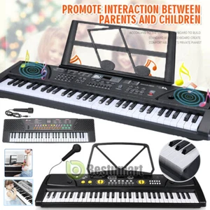 Teclado De Piano Digital Eléctrico 61 Teclas Niños Para 2 -12 años Con Microfono - Picture 1 of 39