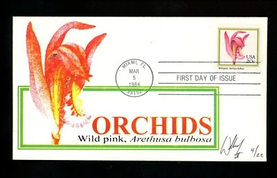 US FDC #2076-79 William II Cachet 4/22 Orchids flowers Set of four 3/5/1984 - Image 1 of 4