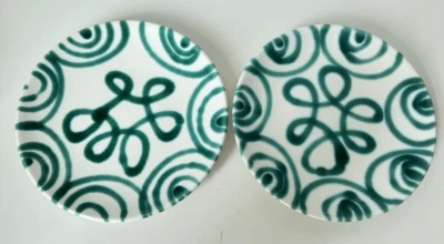 Gmundner Keramik grün geflammt 2x Dessertteller 19,5 cm GK2562 (2506DE12)  10/25 - Bild 1 von 4