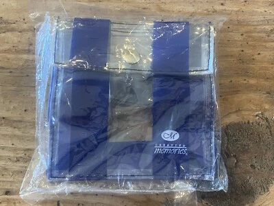 "BOLSO DE MANO TRANSPARENTE de cierre a presión Creative Memory 4,5"" ancho AZUL a rayas #608498600" Foto 1 de 4