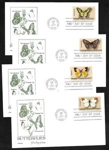 #1712-1715  13c Butterflies -Set of 4 Artmaster FDCs - Picture 1 of 4
