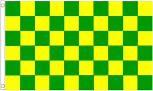 Green & Yellow Check Polyester Flag - Choice of Sizes - Picture 1 of 3