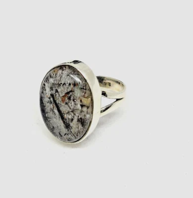 Anillo de piedras preciosas de prehnita de plata de ley 925 talla 6 grande hecho a mano Foto 1 de 4