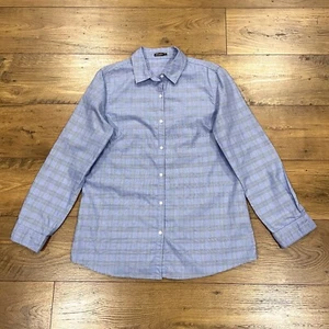 J Mclaughlin Tunic Top Women Large Plaid Button Front Shirt Lightweight Cotton - Picture 1 of 11