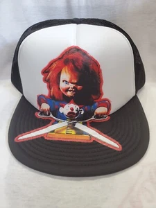Horror Halloween Chucky Multi Color Black Hat 5 Panel Trucker Adjustable - Picture 1 of 3