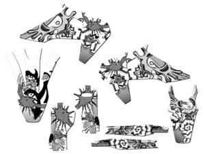 2019-2022 FS ZANY White Senge Graphics Kit Compatible with Husqvarna - Bild 1 von 10