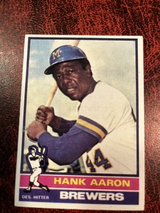 Hank, Aaron, 1976 Topps Number 550 NRMT Very Nice Card No Crease W 53