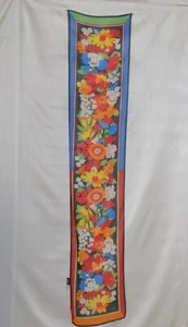 Bob Mackie Wearable Art Field Flower Oblong Chiffon Silk Scarf W/Gift Box-- Red - Picture 1 of 5