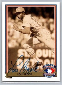 1992 Upper Deck Baseball Heroes Lou Brock #H6 automático - Imagen 1 de 2