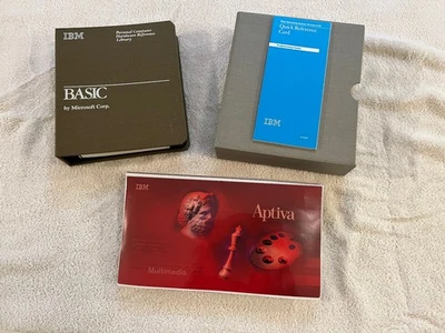 IBM BASIC Ref Manual, Quick Ref Card, & Aptiva CD Sleeve w/ 20 CD-ROMs! - Image 1 of 4