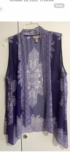 Chico’s Sleeveless Sheer Vest. Size 2 - Picture 1 of 5