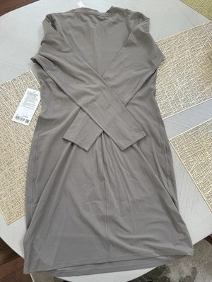 Lululemon All Aligned Ribbed LS Henley Dress Size 12 In Ash Gray - Image 1 of 3