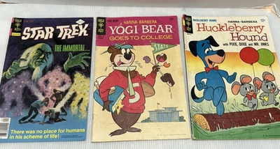 Gold Key Comic Books Star Trek 90210-709 , Yogi Bear, Huckleberry Hound 3pc lot - Image 1 of 4