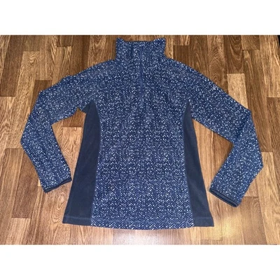 Top Pullover Columbia Azul Blanco Espiga Polar Media Cremallera Para Mujer Pequeño Foto 1 de 4