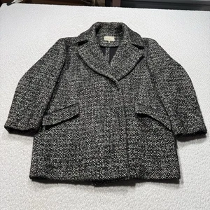 Sandro Women Coat Jacket Boucle Black White Wool Tweed $725 Retail Sz 40 US 8 - Picture 1 of 13