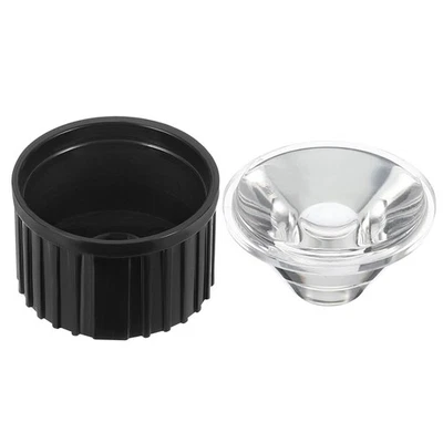 20mm LED Lente 60 Gradi con Plastica Supporto,8 Set,Nero/Trasparente - Immagine 1 di 4