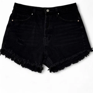 Pantalones Cortos Wild Fable Para Mujer Talla S Negros Denim Tiro Alto Corte Dobladillo Deshilachado - Imagen 1 de 8