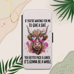 COW FUNNY QUOTE PINK SASSY PHONE CASE COVER FOR IPHONE SAMSUNG PIXEL FLIP WALLET - Picture 1 of 3