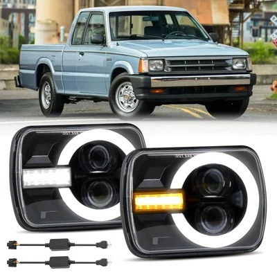 Pair 7x6" 5x7" LED Headlights Hi/Lo Beam Turn Signal For Mazda B2200 B2000 B2600 - image 1 of 4