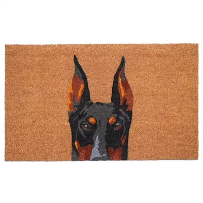 Black Doberman 24 pulgadas X 36 in. Alfombrilla para puerta interior o exterior Foto 1 de 4
