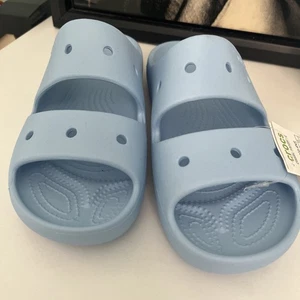 Crocs Sandals Baby Blue Slip On Sandals Slides M7/W9 - Picture 1 of 4