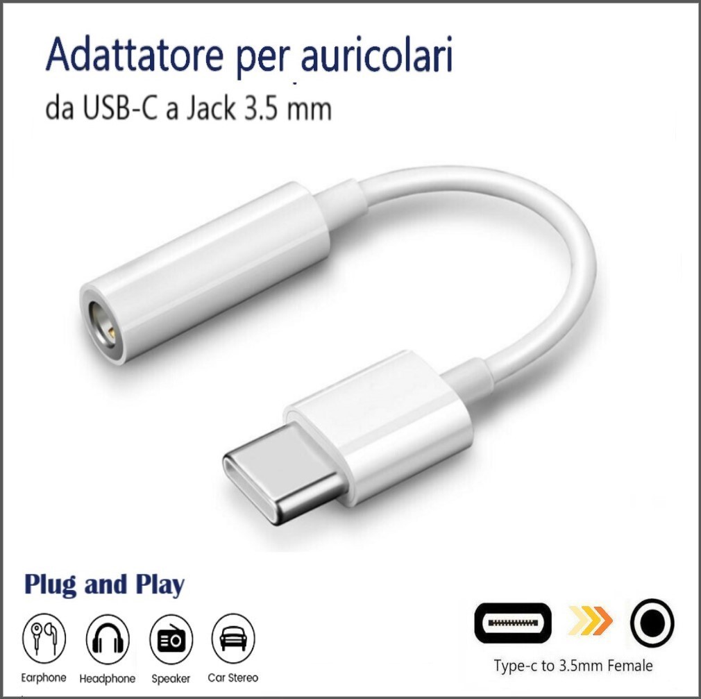 Adattatore convertitore cuffie caricatore Lightning Jack 3,5 m