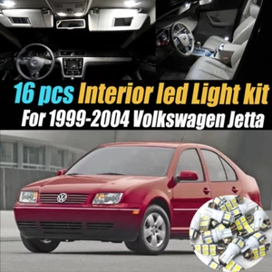16Pc Super White Interior LED Light Bulb Kit Package for 1999-2004 VW Jetta - Picture 1 of 9