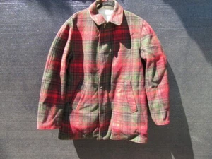 Vintage 60's/70's Pendleton Reversible Red Plaid Wool/Cotton Field Jacket Coat - Picture 1 of 11