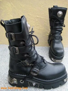 New Rock Boots Vader 373 - S4 Gothic Biker negro talla 36 a 47 - Imagen 1 de 6